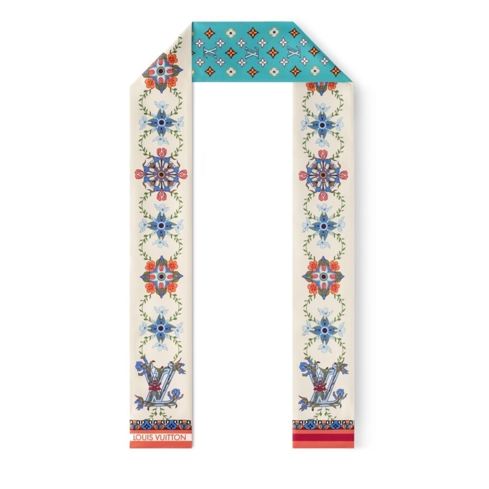 Louis Vuitton Monogram Asnieres Bandeau Reversible Parisian Floral Scarf - Picture 2 of 13